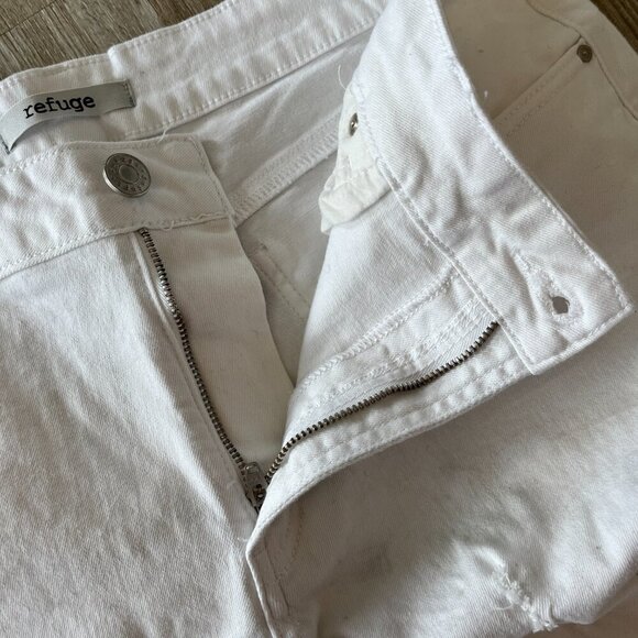 Womens Refuge White Skinny Distressed Jeans - 14 - Picture 6 of 7